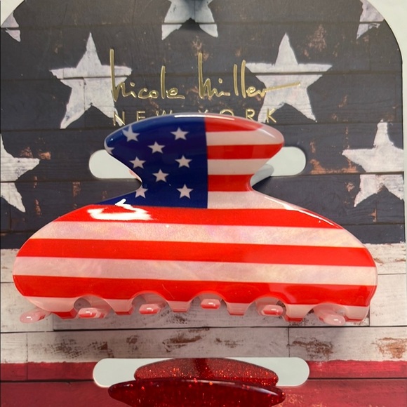 ♥️🤍💙 Nicole Miller Patriotic Hair Clips Set 🇺🇸 - Picture 3 of 5
